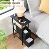 LOAKEKEL Narrow End Table Living Room with Charging Station, Skinny