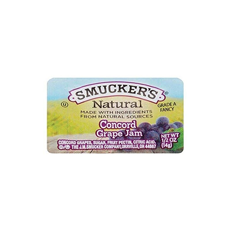 Smucker's Natural Concord Grape Jam, 0.5 Ounce (Pack of 200)