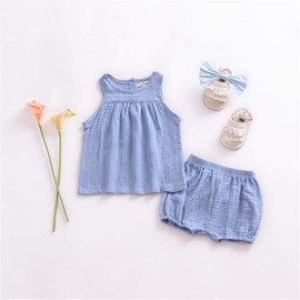 AYIYO 2T Bloomers - Funda para pañales de algodón y lino, para recién nacidos, Azul, 3-9 Meses