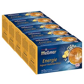 Meßmer Energy Ginger Elderflower 20 TB Pack of 5 (5 x 40 g Pack)