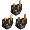 5 Amp Round Pin Plugs, 3 Pack 5A 3 Pin