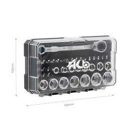 HB Pass Thru Low Profile 120-Tooth Reversible Ratchet wrench, Non-slip socket, for Rounded/Standard bolts, TORX Bits with portable case EVA tray 39-piece Socket set, Made in Taiwan AGM025-U