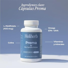 Holiherb - Prema by Dra. Cynthia Dickter | Multivitamínico para Mujeres que incluye vitaminas del complejo B, L-metilfolato y vítaminas y minerales es