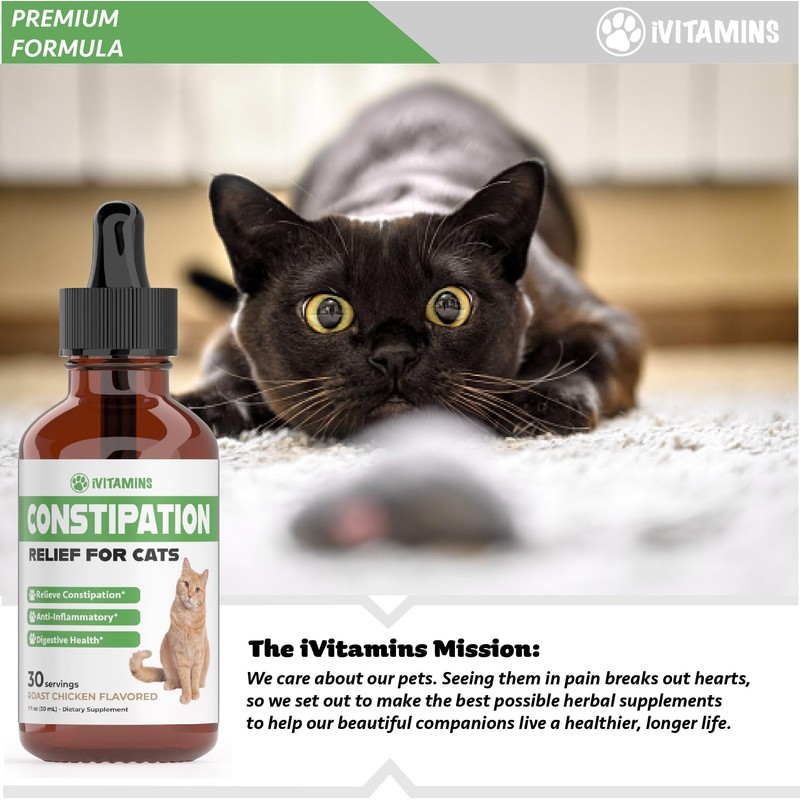 Cat Constipation Relief - May Help to Soften Stool, Ease