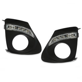 Kojem LED Fog Light Bezel Compatible with 2011-2013 Toyota Corolla Altis Pair Daytime Running Light DRL Fog Signal Lamp (Not Include Fog Light)