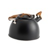 GRIRIW Ergonomic Handle Design Black Whistling Kettle for Heating Tea