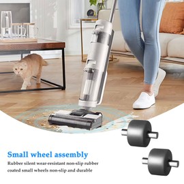 Vacuum Cleaner Compatible with Tineco IFloor 3 / Floor One S3 Replacement Floor Scrubbers Small Rollers and Metal Rod Assembly at the Bottom Front Parts - 2 Pack
