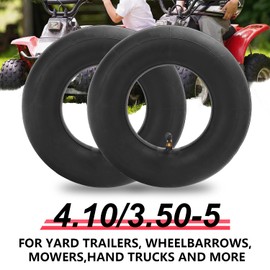 (2 Pcs) 4.10/3.50-5 Inner Tube with TR-87 Bent Valve Stem,Replacement for Wheelbarrows, Mowers, Hand Trucks and More 4.10-5 3.50-5 Tire and Tubes