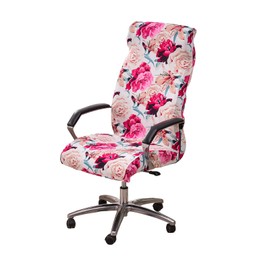 CRFATOP Stretch Computer Office Chair Cover with Durable Zipper Universal Rotating Chair Desk Chair Cover Simplism Style High Back Chair Slipcover for Desk Computer Chair,M,A26