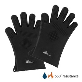 Silicone Barbecue Gloves, Heat Resistant Gloves, Fits Any Hand, BBQ Gloves, Hot Oven Mitts, Charcoal Grill, Smoking, Barbecue Gloves for Grilling, Meat Gloves, Insulated, Waterproof - BBQ Dragon