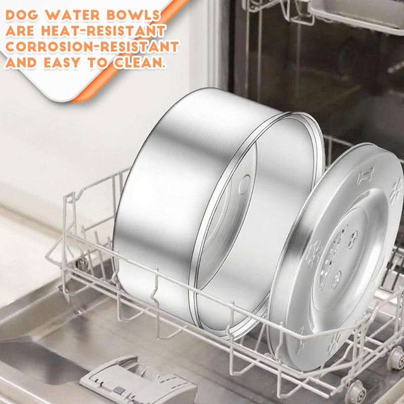 Wassernapf Hund Ohne Sabbern Edelstahl, 1L Edelstahl Hundetrinknapf, Anti-Schlabber Trinknapf,