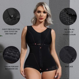 M MYODRESS Fajas Colombianas Post Surgery Compression Tummy Tuck Compression Garment Tummy Control Shapewear For Women Post Surgical Bodysuit Full Body Surgery Waist Trainer liposuction girdles
