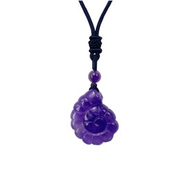 EDEN'S CALL Crystal Conch Shell Necklace for Women Healing Stone Ocean Pendant, Boho Beach Necklace with Polished Natural Gemstone Adjustable Cord Worry Stone Jewelry Gift, Amethyst