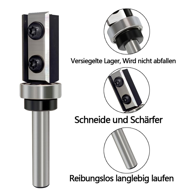 GLRYD Reversible Plates Flush Cutter 8 mm Shank, Flush Cutter