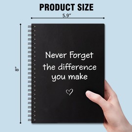 QYUVK Never Forget The Difference You MakeHardcover 160 Pages Spiral Notebooks, Appreciation Gifts for Women Man, Retirement Going Away Gifts for Friend Coworker, New Job Gifts, Employee Gift