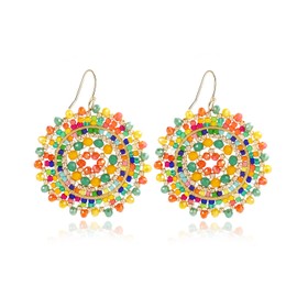 Multicolored Colorful Summer Beaded Earrings For Women Crystals Glass Bead Dangle Drop Bohemia Beach Statement Earrings