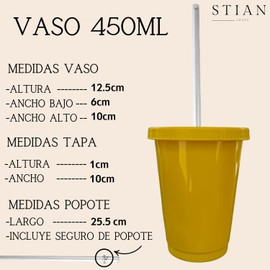 VASO DE PLASTICO REUSABLE (50, AMARILLO)