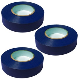 Electriduct Vinyl Electrical Tape - 3/4 in x 60 ft (20 yards) - General Purpose, PVC Insulation - Blue - 3 Rolls