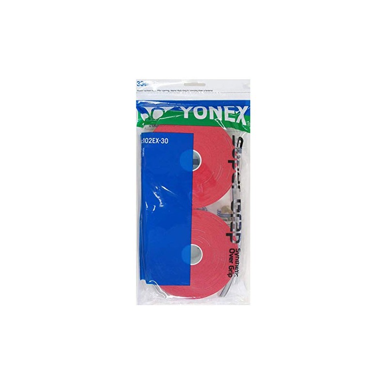 Yonex Super GRAP 30-Pack Raqueta Grips, Rojo