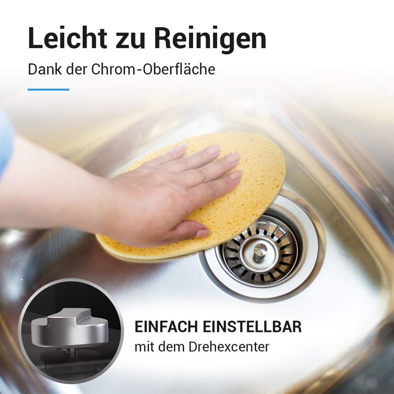 VIOKS Sink Drain Set with Space Creator Overflow Aquade F70