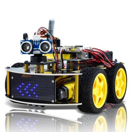 KEYESTUDIO 4WD Programmable Smart Car Robot Starter Learning DIY Kit for Arduino Electronics Programming Project STEM Educational Robotics Science Assembly Set