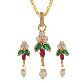 Efulgenz Fashion Jewelry Set Cubic Zirconia Crystal Pendant Necklace Set with Earrings for Women and Brides and Bridesmaid Valentine's Day Gifts