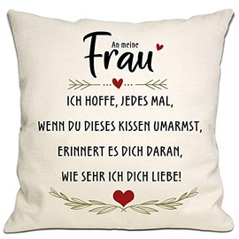 Bommex Woman Gift I Hope Every Time You Hug This Pillow It Reminds You How Much I Love You Cushion Cover for Wife Birthday Gift Valentine's Day (Woman)
