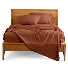 Bare Home Luxury 1800 Ultra-Soft Microfiber Queen Bed Sheets - Double Brushed - Deep Pockets - Easy Fit - 4 Piece Set - Bedding Sheets & Pillowcases (Terracotta)