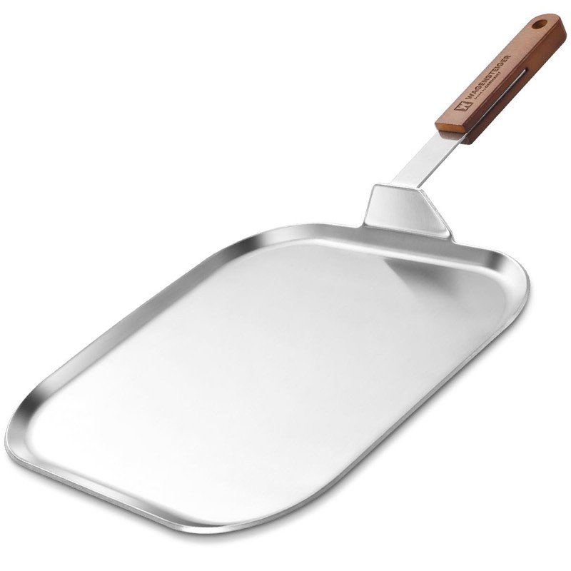 WAGENSTEIGER Stainless Steel Square Griddle Pan/Plate with Wooden Handle, 3-Ply
