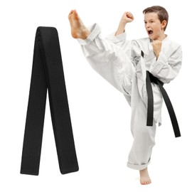 Funtery 260 cm Judo Belt Budo Belt Taekwondo Belt Judo Karate Belt Martial Arts Karate Martial Arts Belt Professional Karate Aikido Belt for Children Adults Martial Arts Belt (Black)