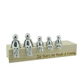 26th Anniversary Idea - 26 Years We Made A Family Metal Ornament - Choose Your Family Combination Box & Woodgrain May Vary(3 Children)