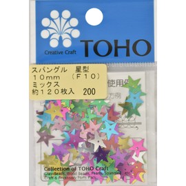 TOHO Spangle, Star, Mix, Approx. 0.4 inches (10 mm), Approx. 120 Sheets