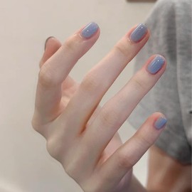 COSMOO Grey Blue Quick Dry Nail Polish, Vegan Chip-Resistant Long-Lasting Nail Lacquer for Nail Art Varnish, 0.34 fl oz (Grey blue)