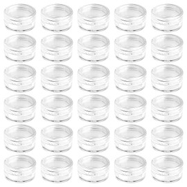 100pzs Tarros Cosméticos Rellenables, Frascos de Viaje de Plástico Transparente, Tarros De Muestra redondos de plástico, con Tapas Redondas para Cremas, Lociones, Polvos, Brillos, 5g
