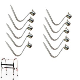 DeaHea 10 Pack Folding Walker Height Adjustable Clips Pole Push Button Spring Snap Clips V-Clip for Folding Walker with Wheels Aluminum Lightweight Rolling Walker Tray Table