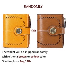 SENDEFN Small Womens Wallet Leather Bifold Card Holder RFID Blocking with Zipper Coin Pocket