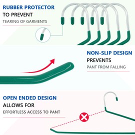 Roellgs 10-pack slacks rack, space-saving metal hanger, rubber coating, non-slip, 35 x 15 cm