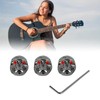 3Pcs Electric Guitar Skull Knobs Metal Volume Tone Head Cap