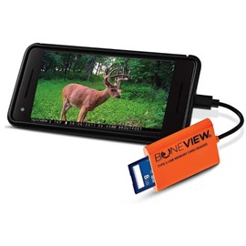 BoneView Lector de tarjetas SD, visor de cámara USB tipo C, reproduce video fotográfico de caza de ciervos en teléfono o tableta Android