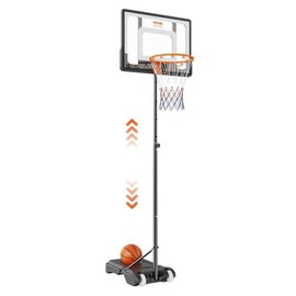 VEVOR Basketball Hoop, 7.6-10 ft Adjustable Height Portable Backboard System, 54 inch Basketball Hoop & Goal, Basketball Set with Wheels, Stand, and Fillable Base, for Outdoor/Indoor - Color: 32 inches