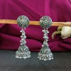 Efulgenz Antique Boho Oxidized Indian Earrings for Women Chandbali Jhumka