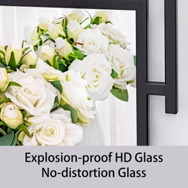 Autdot Large Wall Mirror for Living Room, 28"x40" Decorative Wall Mirror for Over Sink, Tempered Glass Mirror with Metal Frame for Bedroom, Black Mirror, Horizontal/Vertical