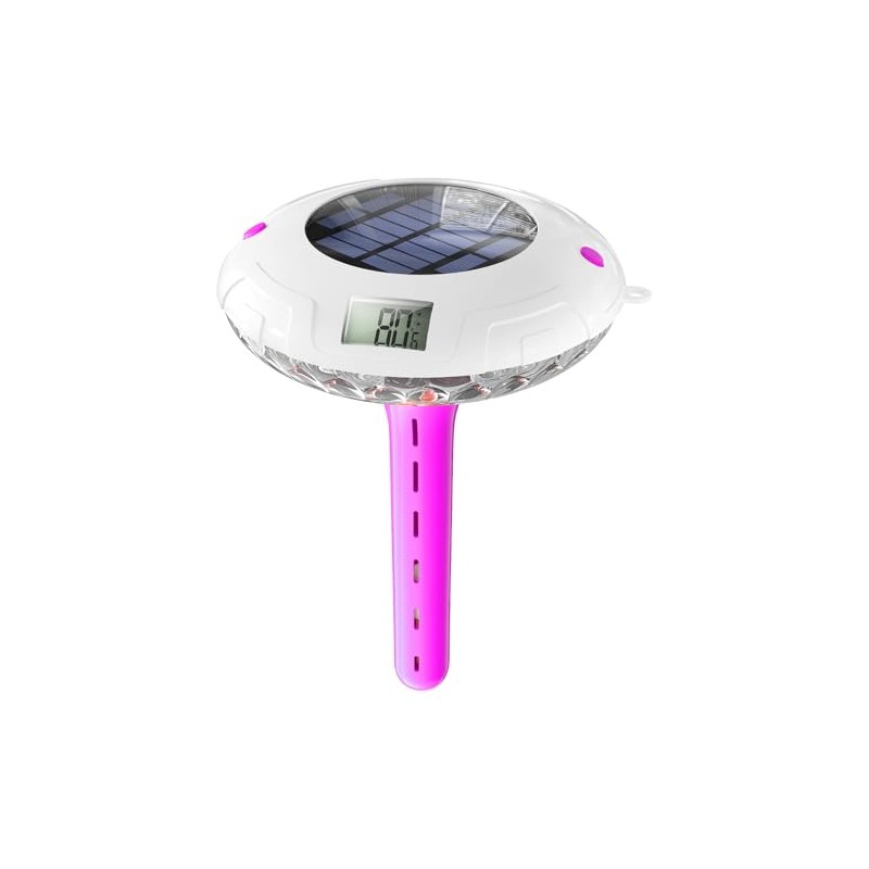 Solar Digital Pool Light with Dual LCD Screens, Easy to