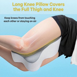 Knee Pillow for Side Sleepers – Ergonomic Leg Pillow Supports Thighs & Knees, Improves Sleeping Posture, with Removable & Washable Cover