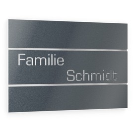 Graviers Design Door Sign Made of V2A Stainless Steel 160 x 110 mm – Anthracite Metallic – Weatherproof Rustproof Individually Adjustable – Made in Germany