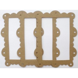 Unbranded {6}  SCALLOP EYELET FRAME - Bare Picture Frames Chipboard Die Cuts - 5 1/4" x 4"