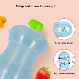 Baby Squeeze Proof Holder, Squeeze-proof Reversible Box, Transparent, Squeeze-Proof, Puree Bags, Feeding, No Mess, Reusable Container for Juice Box (Green)