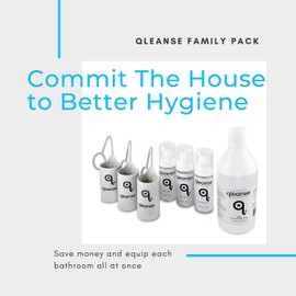 Qleanse Toilet Paper Foam Spray and Caddy (Family Pack)