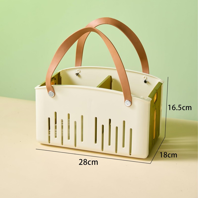 Msiud Shower Caddy Basket, Portable Plastic Shower Storage, Collapsible Bath