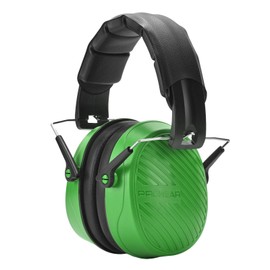 PROHEAR 038 Ear Protection Safety Earmuffs for Mowing, 28dB Noise Reduction Passive Hearing Protector, Compact Foldable Headset for Shooting Construction Power Tools, Green